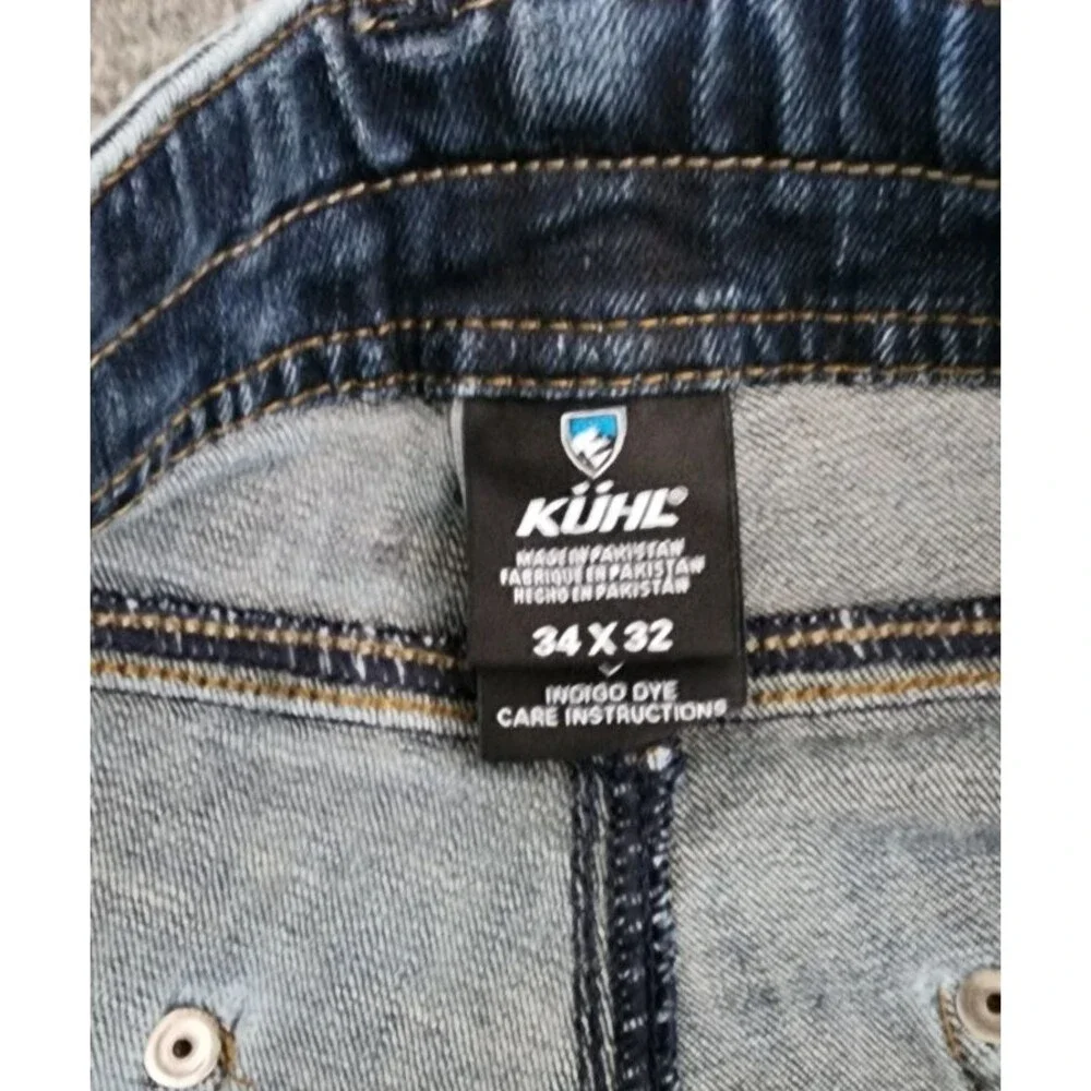 Kuhl Ryder Denim Jeans Men’s 34X32  Indigo Dye Articulated Knees Workwear